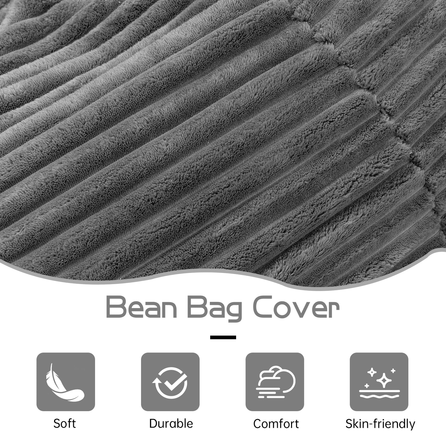 Stmoze Large Bean Bag Chair for Adults, 6FT Giant Beanbag Chairs with Memory Foam Filled,Ultra Soft Lazy Sofa for Living Room Bedroom,Grey